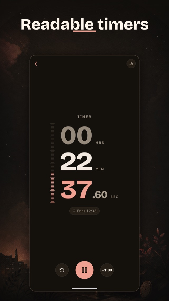 Timer countdown with large readable digits