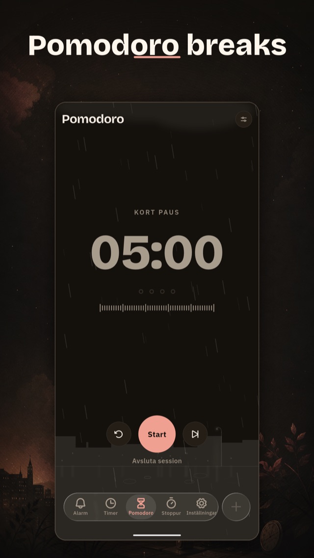 Pomodoro session on a short break